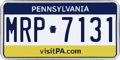 PA license plate MRP7131