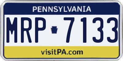 PA license plate MRP7133