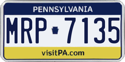 PA license plate MRP7135