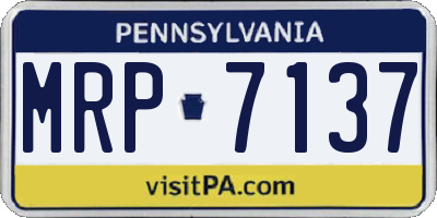 PA license plate MRP7137