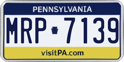 PA license plate MRP7139