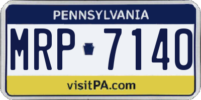 PA license plate MRP7140