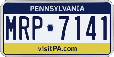 PA license plate MRP7141