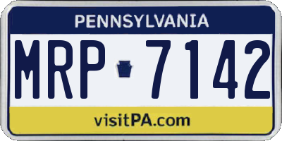 PA license plate MRP7142