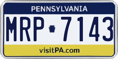 PA license plate MRP7143