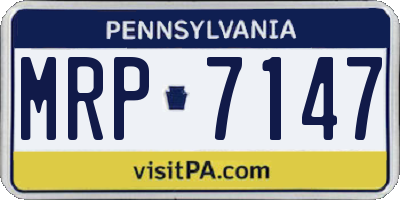 PA license plate MRP7147