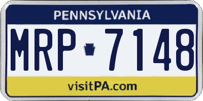 PA license plate MRP7148