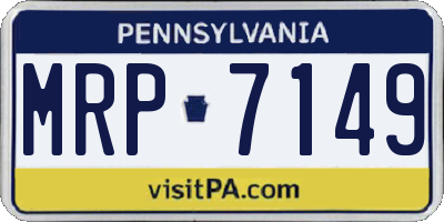 PA license plate MRP7149