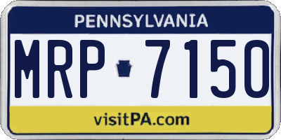 PA license plate MRP7150