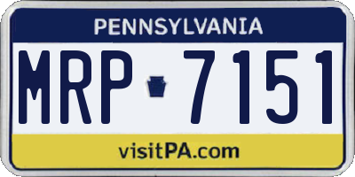 PA license plate MRP7151