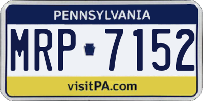 PA license plate MRP7152