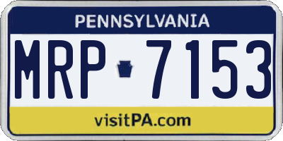 PA license plate MRP7153