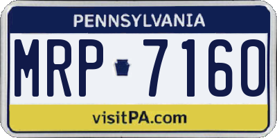 PA license plate MRP7160