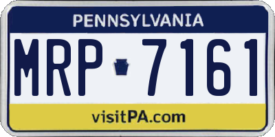 PA license plate MRP7161
