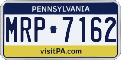 PA license plate MRP7162
