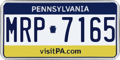PA license plate MRP7165