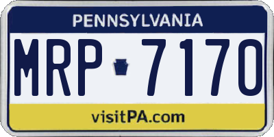 PA license plate MRP7170