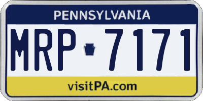 PA license plate MRP7171