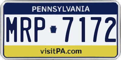 PA license plate MRP7172