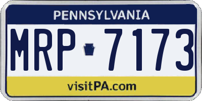 PA license plate MRP7173
