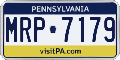 PA license plate MRP7179