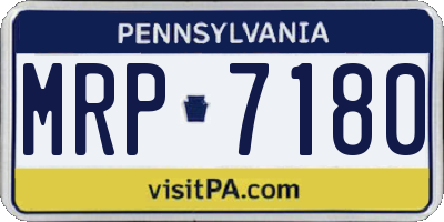 PA license plate MRP7180