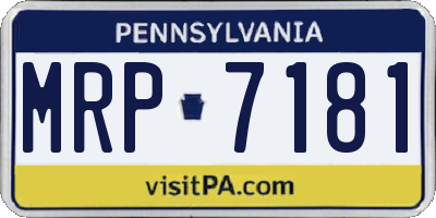 PA license plate MRP7181