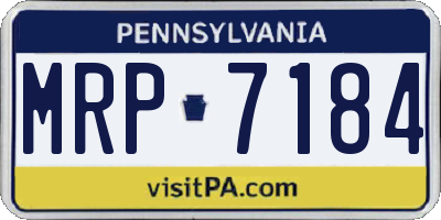 PA license plate MRP7184