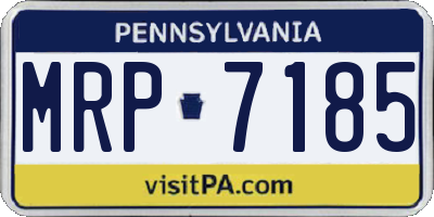 PA license plate MRP7185