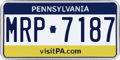 PA license plate MRP7187