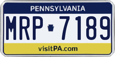 PA license plate MRP7189