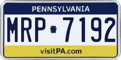 PA license plate MRP7192