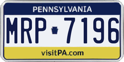 PA license plate MRP7196