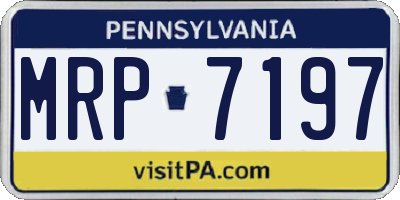 PA license plate MRP7197