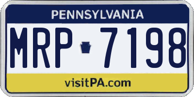 PA license plate MRP7198