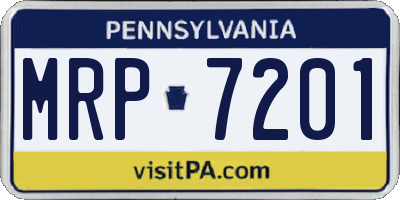 PA license plate MRP7201