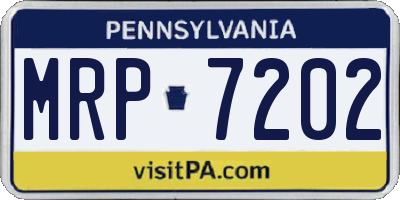PA license plate MRP7202
