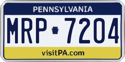PA license plate MRP7204