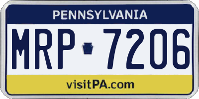 PA license plate MRP7206