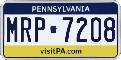 PA license plate MRP7208