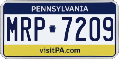 PA license plate MRP7209