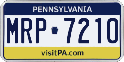 PA license plate MRP7210