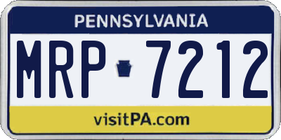 PA license plate MRP7212