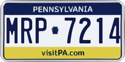 PA license plate MRP7214