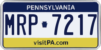 PA license plate MRP7217