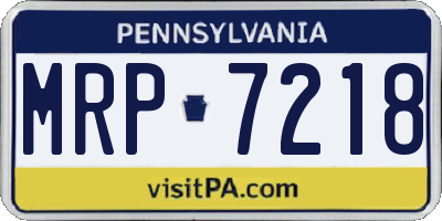 PA license plate MRP7218