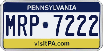 PA license plate MRP7222