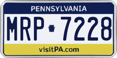 PA license plate MRP7228