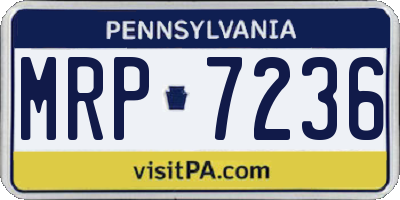 PA license plate MRP7236