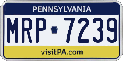 PA license plate MRP7239